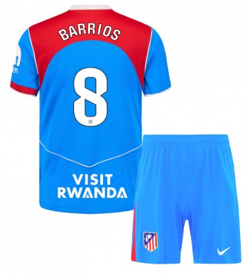 Atletico Madrid Pablo Barrios #8 Tercera Equipación Niños 2025-26 Manga Corta (+ Pantalones cortos)
